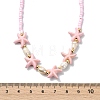 2Pcs 2 Styles Ocean Turtle Starfish Synthetic Turquoise & Natural Pearl & Glass Seed Beaded Necklaces NJEW-JN06130-01-5