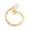 Rack Plating Textured Brass Open Cuff Rings KK-S371-07G-3