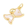 Natural Shell Dog Pendants KK-H273-03G-2