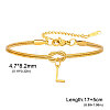 304 Stainless Steel Initial Charm Bracelets FS-WGD8E41-30-1