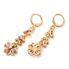 Rack Plating Golden Brass Dangle Leverback Earrings EJEW-B037-02G-01-2