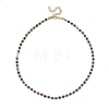 Natural Red Corundum/Ruby and Sapphire Faceted Flat Round Beaded Necklaces NJEW-JN06433-3