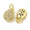 Rack Plating Brass Micro Pave Clear Cubic Zirconia Charms KK-Z067-23G-05-2