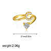 Brass Micro Pave Clear Cubic Zirconia Cuff Open Rings FS-WGF859A-03-1
