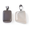 Natural Grey Agate Pendants G-Q996-04-3