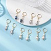 Oval Brass Natural Freshwater Pearl Leverback Earrings EJEW-JE06815-2