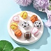 10Pcs 5 Colors Sport Theme Opaque Acrylic Resin Beads MACR-FS0002-05-7