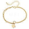 Four Leaf Clover 304 Stainless Steel Charm Bracelets LS-UY0745-1-4