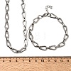 304 Stainless Steel Teardrop Link Chain Bracelet & Necklace Jewelry Sets SJEW-L199-18P-5