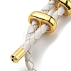 Brass Column Bar Link Bracelet with Leather Cords BJEW-G675-05G-07-3