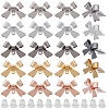 50Pcs 5 Colors Bowknot Brass Stud Earring Findings KK-SP0001-47-1