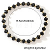 Rondelle Faceted Glass & Brass Bead Stretch Bracelets UG9794-4