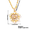 Brass Clear Cubic Zirconia Heart-shaped Pendant Necklaces PR0180-6-2