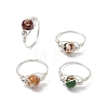 4Pcs 4 Colors Brass Rings for Women RJEW-JR00853-01-2