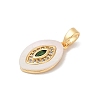 Brass Micro Pave Cubic Zirconia Pendants KK-Q030-03B-G-2