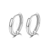 Anti-Tarnish Rhodium Plated 925 Sterling Silver Huggie Hoop Earrings PN7654-6-1