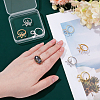 8Pcs 4 Styles Brass Adjustable Ring Findings KK-NB0004-36-3