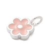 925 Sterling Silver Enamel Flower Charms STER-D300-04S-02-2