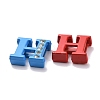 Spray Painted Zinc Alloy Slide Charms ALRI-WH0005-13H-3