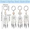 2 Sets Tibetan Style Alloy with Natural Shell & Synthetic Turquoise Keychains KEYC-SP0001-33-2