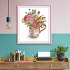 Teacup with Flower Pattern DIY Cross Stitch Beginner Kits DIY-NH0003-02A-5