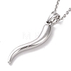304 Stainless Steel Pepper Shape Pendant Necklace for Women STAS-E154-19P-3