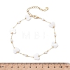 Summer Beach Natural White Shell Link Chain Anklets AJEW-AN00771-03-2