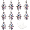 10Pcs Brass Micro Pave Cubic Zirconia Charms ZIRC-SC0001-17-1