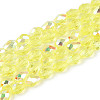Transparent Electroplate Glass Beads Strands EGLA-N023-6x8mm-A02-1