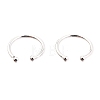 Anti-Tarnish Rhodium Plated 925 Sterling Silver Cuff Earrings EJEW-H124-06P-1