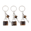 Natural Tiger Eye Pendant Keychains KEYC-A016-01P-12-1