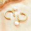 Round Brass Micro Pave Clear Cubic Zirconia Cuff Earrings EJEW-Z164-02G-2
