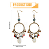 FIBLOOM 1 Pair Natural Shell & Synthetic Turquoise Chandelier Earrings EJEW-FI0001-84-2