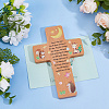1Pc Wood Cross Wall Decoration AJEW-DC0003-93-4