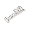 Brass Micro Pave Clear Cubic Zirconia Charms KK-P339-27P-01-2