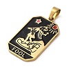 Ion Plating(IP) 304 Stainless Steel Enamel Pendants STAS-Q003-01G-018-3