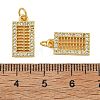 Brass Micro Pave Clear Cubic Zirconia Charms KK-F941-12G-3