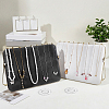 Velvet with Iron Slant Back Jewelry Necklace Organizer Display Stands ODIS-WH0079-111-4