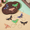 4 Pairs 4 Colors Butterfly Alloy & Acrylic Hoop Earrings EJEW-TA0001-88B-5