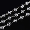 Handmade Glass Faceted Round Beaded Chains CHC-ZX005-05S-1