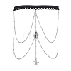 304 Stainless Steel Cable Chains & Electroplated Shell Pendant Tassel Thigh Leg Chains AJEW-AN00649-01-2