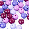 40Pcs 4 Colors Opaque Acrylic Beads MACR-TA0002-97B-3