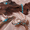 6Pcs 6 Styles Alloy Synthetic Turquoise Cuff Bangles for Women BJEW-ME0001-18-5