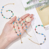Brass Enamel Evil Eye Link Bracelets BJEW-NB0001-03-3