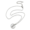 Flat Round with Number 8 Shell & Cubic Zirconia Pendant Necklaces NJEW-D288-04P-2