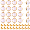 20Pcs Flat Round Brass & Glass Stud Earrings KK-BBC0028-26-7