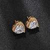 Brass Micro Pave Cubic Zirconia Stud Earrings for Women EJEW-F418-06G-2