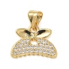 Brass Micro Pave Clear Cubic Zirconia Pendants KK-L268-012G-1