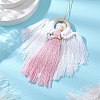 Angel Wood & Cotton Threads Pendant Decoration HJEW-JM02406-02-2