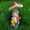 Resin Rabbit with Mushroom Figurines GARD-PW0001-03-3